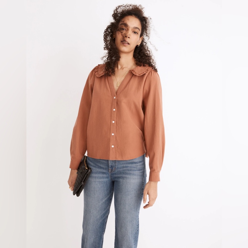 Madewell Peter Pan Collar Button-Up Blouse